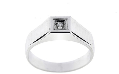 18 kt. White gold - Ring - 0.04 ct Diamond