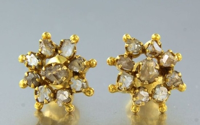 20k goud Yellow gold - Earrings - 0.50 ct Diamond