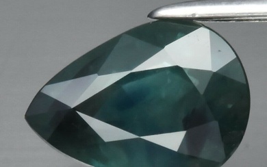 30$---1.83ct 8.5x6.2mm Pear Natural Bluish Green Sapphire Australia, Heated Only