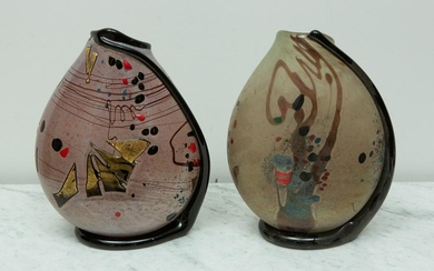 Two Robert Pierini French Art Glass Vases