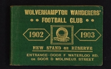 VERY SCARCE 1902 03 WOLVERHAMPTON WANDERERS SEASON TICKET COMPLETE WITH FIXTURE LISTS 3 MATCH TICKETS STILL INTACT INSTRUCTIONS ARE FOR THE TICKETS TO