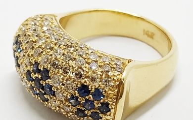 14k gold and sapphire floral ring