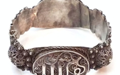 Large antique silver bracelet, damage, W- 46...