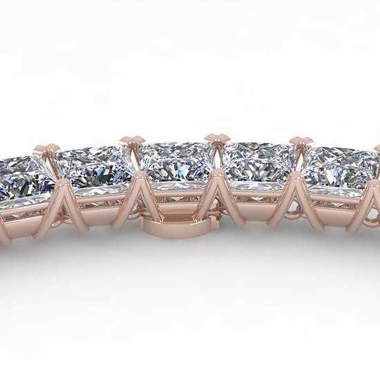 50 ctw Princess Certified SI Diamond Necklace 18K White