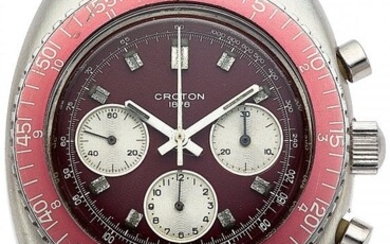 54057: Croton, Steel Chronograph, Valjoux Cal. 7736, Do