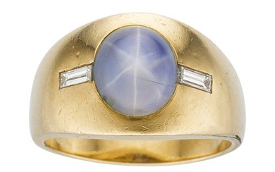 55357: Linz Star Sapphire, Diamond, Gold Ring Stones