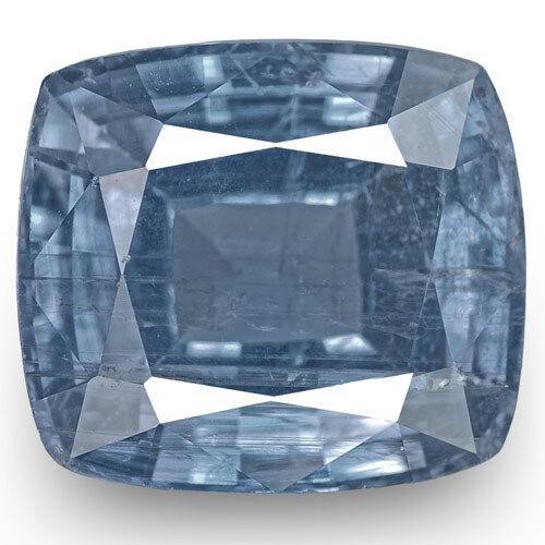 5.64-Carat Unheated Cushion-Cut Intense Blue Sapphire