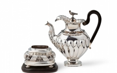 An Amsterdam silver coffee pot and rechaud