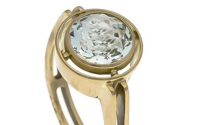 Aquamarine ring GG 585/000 with a round fac....