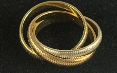 CARTIER SIGNED 14K GOLD ROLLING WEDDING RING