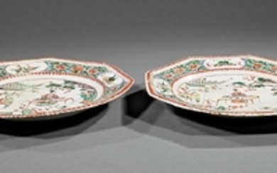 Chinese Export Famille Verte Porcelain Dishes