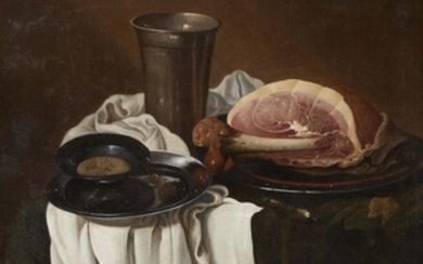 Dutch School, 18th century, Still Life with Ham on a Silver Platter and a ...