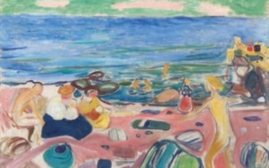 Edvard Munch (1863-1944), Badescene fra Åsgårdstrand (Bathing scene from Åsgårdstrand)