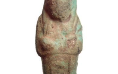 Egyptian bicolor faience ushabti, 3rd Intermediate Period