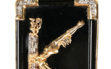 ERTE 14k Gold Letter K Pin, Diamonds