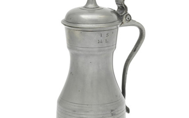 A George III pewter crested tappit hen, of Scots pint capacity, circa 1790