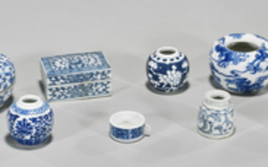 Group of Eight Various Chinese Blue & White Porcelains
