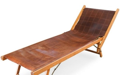 Henry Beguelin for Barneys Leather Chaise Lounge