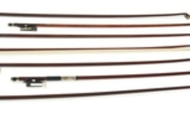 Seven Violin Bows - Various Makers and Mounts.