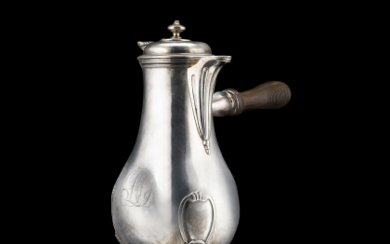 A silver chocolate pot. France, second half of the 18th Century. Silversmith Jean Charles Duchaine (g 1190 ca.)