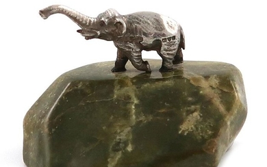 A silver model of an elephant, by S....