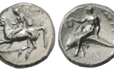Southern Apulia, Tarentum, c. 302-280 BC. AR Nomos (22mm, 7.53g,...
