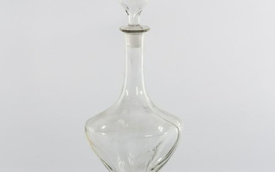 Style of James Powell & Sons, a clear glass decanter