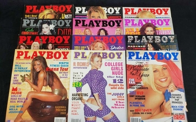 Twelve 2002 Playboy Magazines