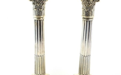 A Pair of Victorian Silver Candlesticks, by James Dixon and...