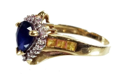 14 Karat, Cz, & Colored Stone Ring