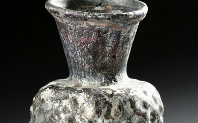 5th C. Byzantine Glass Flask Dimpled Netting