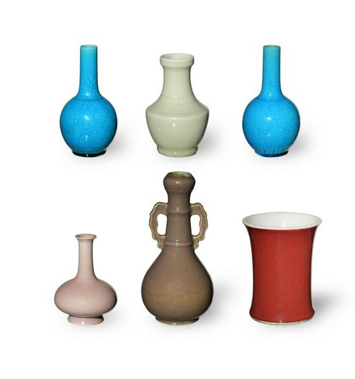 6 Chinese Monochromatic Vases, Modern