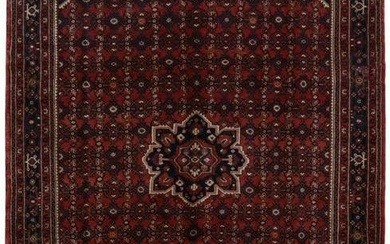 7' x 10' Red Persian Kord Bijar Hamadan Rug 81834