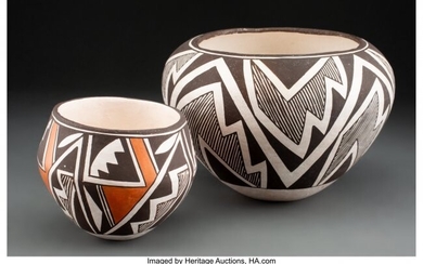 70057: Two Acoma Jars Lucy M. Lewis c. 1966 and 1980