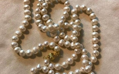 8-9mm Cultured Pearls 36" Necklace