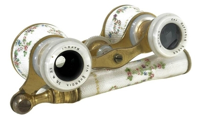 Theater binoculars, in lacquered mother-of-pearl