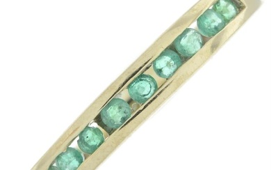 9ct gold emerald half eternity ring
