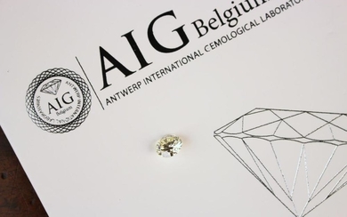 A 1.38 Carat Round Brilliant Cut Diamond, excellent cut grade, along with AIG Belgium Gemological Gr