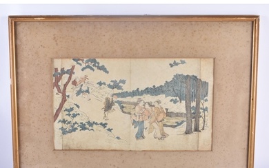 A 19TH CENTURY JAPANESE MEIJI PERIOD WOODBLOCK PRINT depicti...