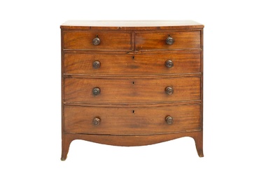 A 19th century mahogany bow fronted chest of drawers.