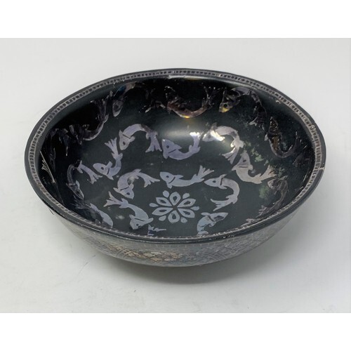 A Bidriware bowl, 13 cm diameter