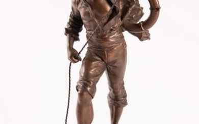 A "Bronzed" Metal Sculpture, The Tempete after V. Morey
