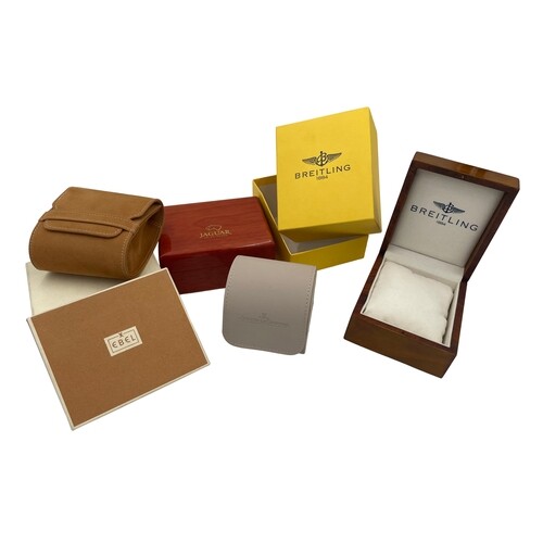 A COLLECTION OF VARIOUS WATCH BOXES by Breitling, Jaegar Lec...