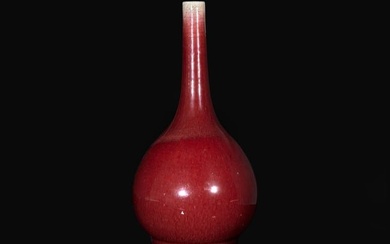 A Chinese "Langyao"-type bottle vase, possibly 18th century 郎窯淨瓶 &#21487