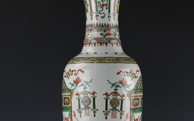 A Chinese Wucai Porcelain Big Vase with Kangxi Mark