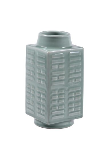 A Chinese celadon glazed 'Trigram' vase