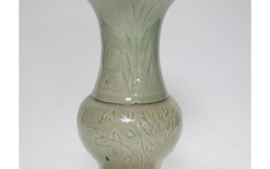 A Chinese celadon small yen-yen vase, probably Yuan dynasty,...