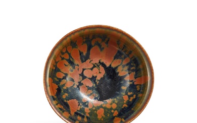 A Cizhou black-glazed russet-splashed bowl, Song dynasty 宋 磁州窰黑釉鏽斑盌