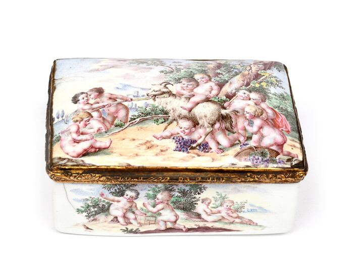 A Continental enamel snuff box c.1760-70
