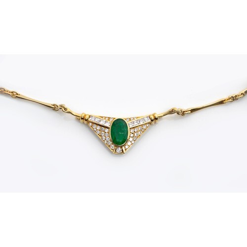 A DIAMOND AND GEM-SET NECKLACE WITH INTERCHANGEABLE CENTREPI...